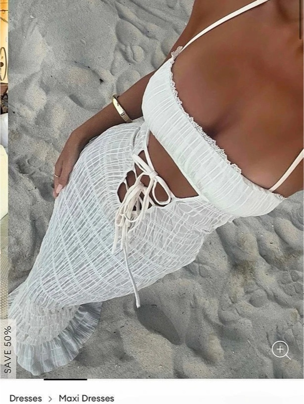 Outcast Priane Maxi Dress White Maxi Dress Size XXS Like New - Picture 2 of 5